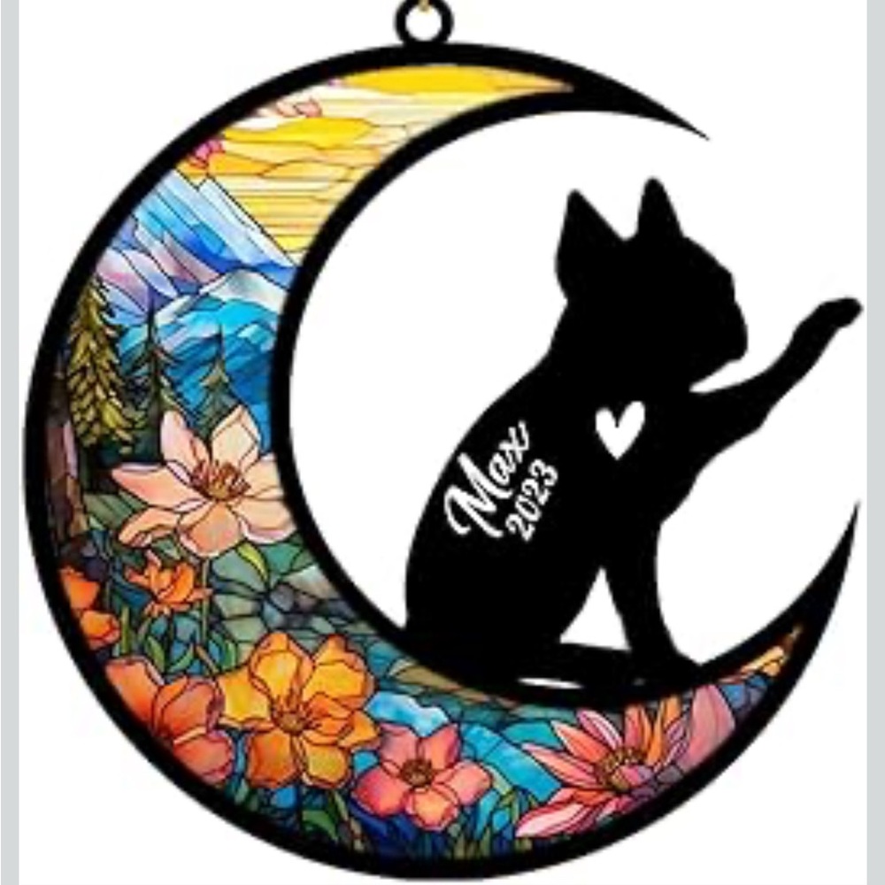 NIB Boston Terrier Memorial Suncatcher - For Personalization - Picture 3 of 6